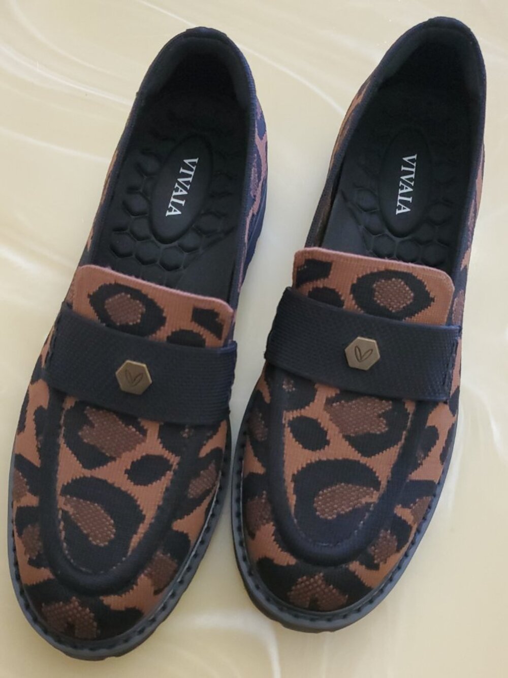 Vivaia Francesca Round-Toe Platform Chunky Heel Loafers Leopard Size 37.5 US 7 - Picture 4 of 14